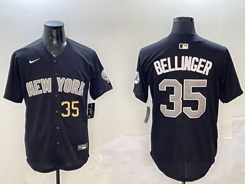 Men New York Yankees 35 Bellinger Black Game 2025 Nike MLB Jersey style 02251